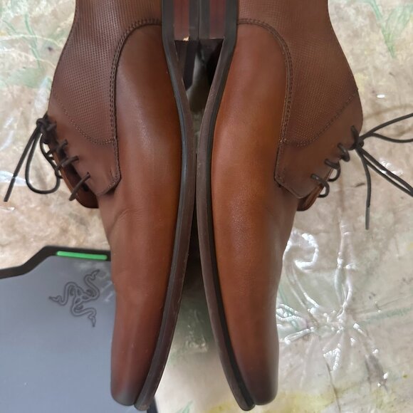 Florsheim Brown Dress Shoes Size 8.5 D Postino Plain Toe Oxford Cognac Leather